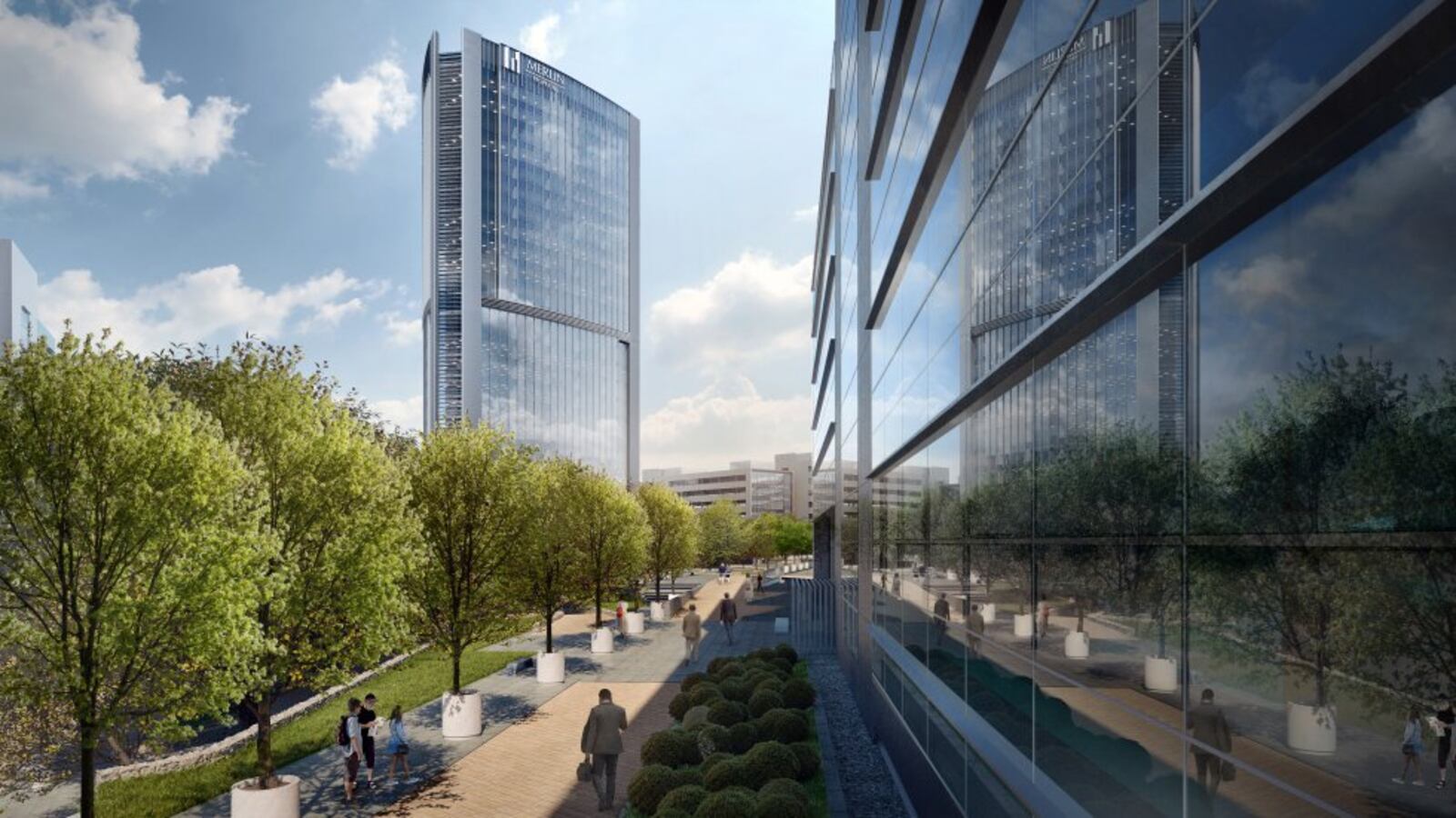 Render de la Torre Adequa desde el entorno peatonal (álbum de Cinco Días, 12 de noviembre de 2019)